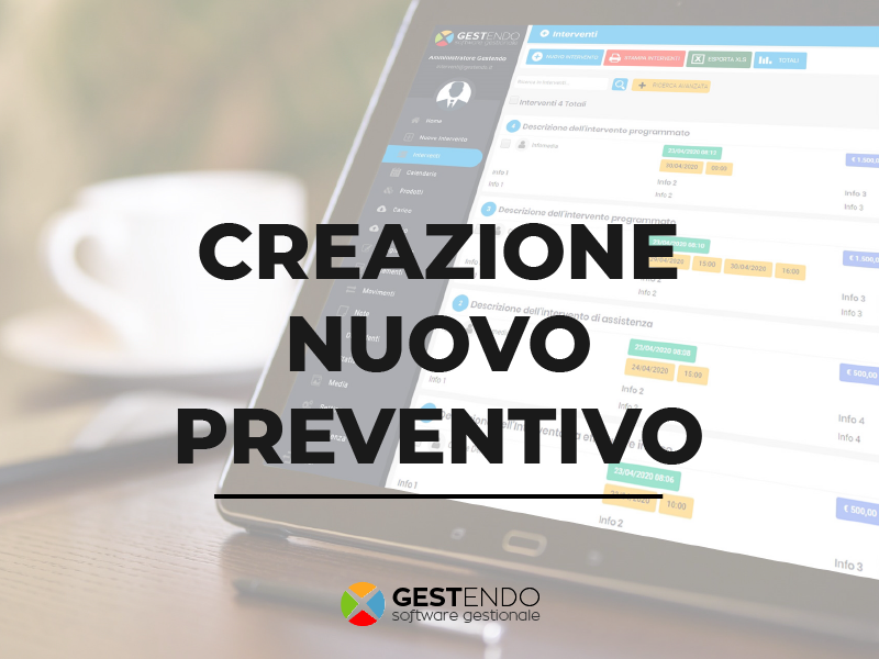 creazione nuovo preventivo gestendo