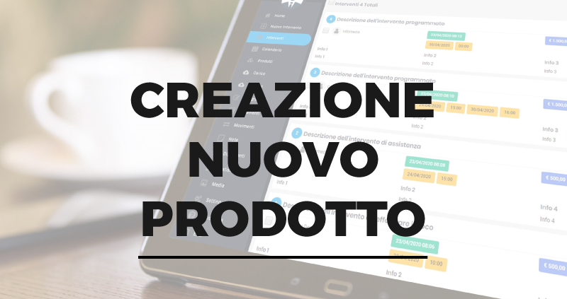 creazione nuovo prodotto