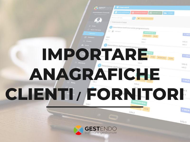 importare anagrafiche clienti fornitori