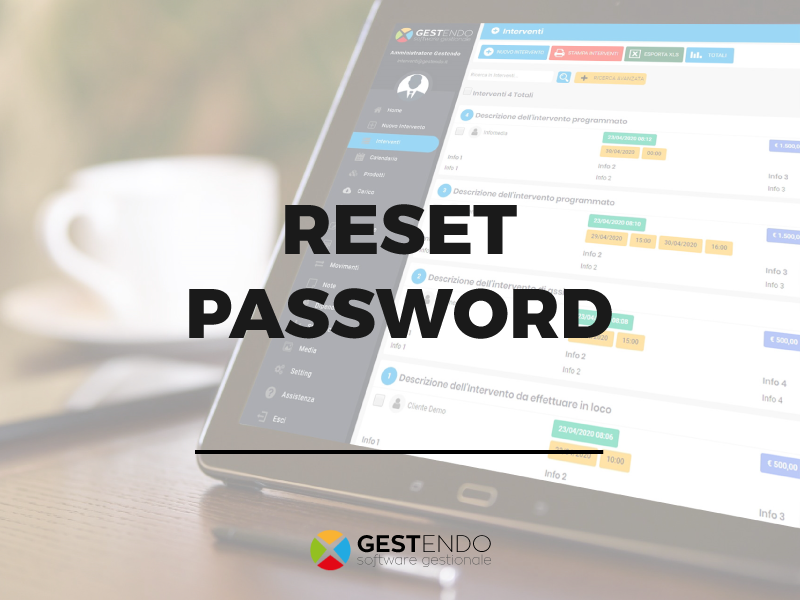 Reset password software gestionale Gestendo