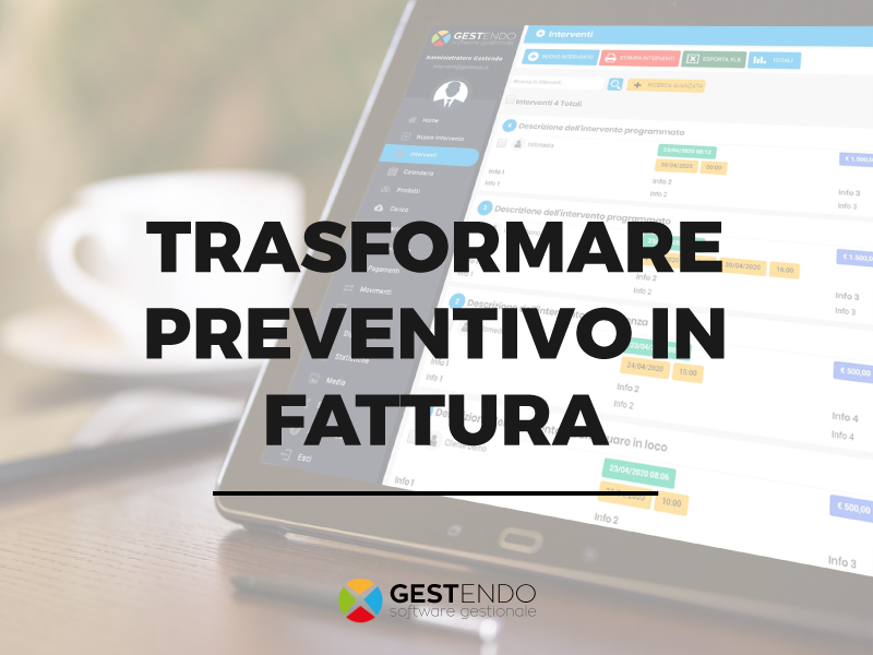 Trasformare preventivo in fattura